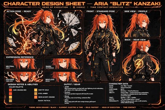 Aria "Blitz" Kanzaki character sheet